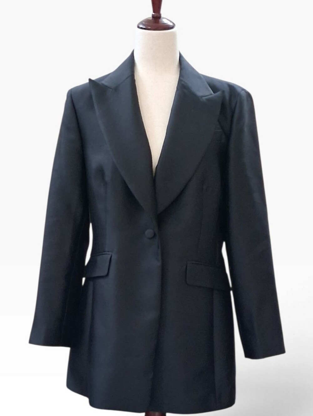 Gabriela Hearst Black Silk Wool Blazer Jacket Italian Size 48 US 12
